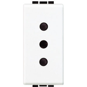 Presa light 2p+t 10a 250vac - interasse 19mm bianco  n4113
