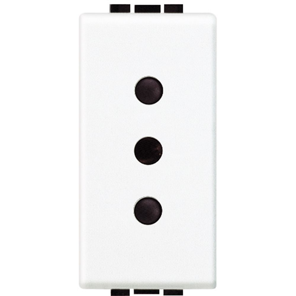Presa Light 2P+T 10A 250Vac - interasse 19mm Bianco Bticino N4113