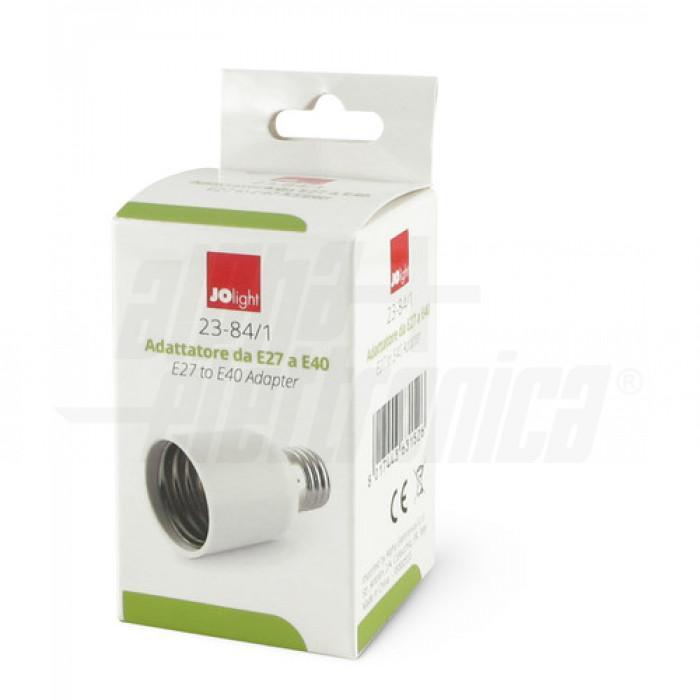 adattatore portalampada e27 e40 plastico jolight alpha elettronica