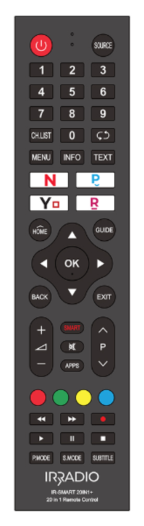 Telecomando universale 20 in 1 per TV LCD/LED Irradio 559535120 