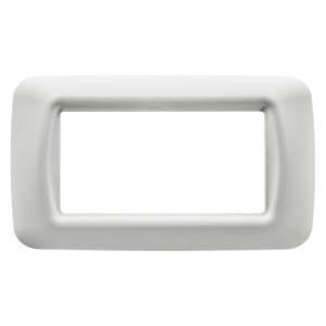 Placca top system in tecnopolimero finitura lucida 4 posti bianco nuvola top system gewiss gw22504