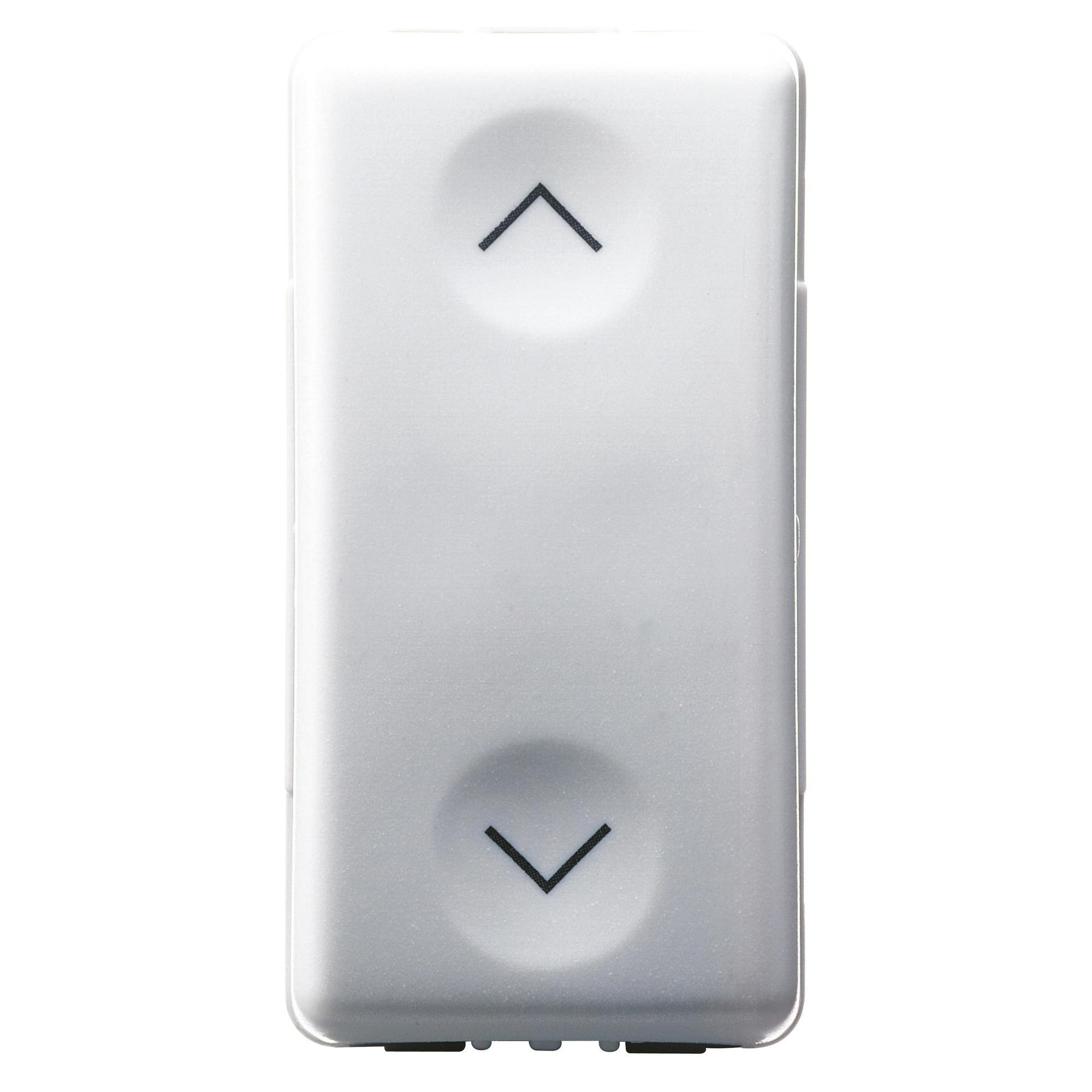 Pulsante unipolare 250V AC NA+NA 10A con interblocco simbolo su e giu' 1 modulo System White Gewiss GW20521