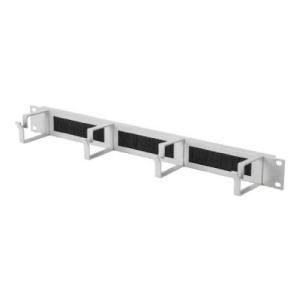 Pannello asolato passacavi 1 unità con spazzola antipolvere per armadi rack 19" grigio ral 7035  28342