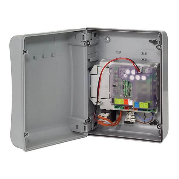 centralina elettronica per automazione cancelli faac spa vista interna box protezione