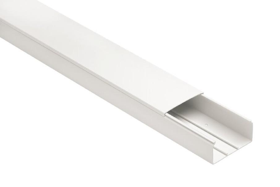 Elettrocanali ECCP8040B u2013 Canale portacavi 80u00d740 mm u2013 PVC bianco u2013 IP40 u2013 2 metri