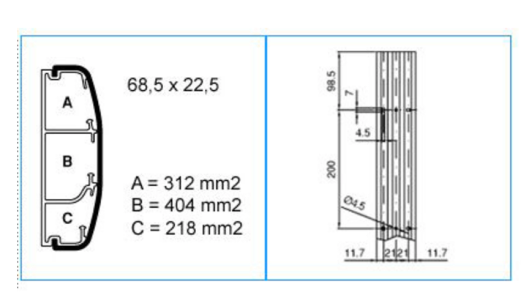 Canale cornice a 3 scomparti 68,5x22,5mm bianco TCN W Bocchiotti B09651