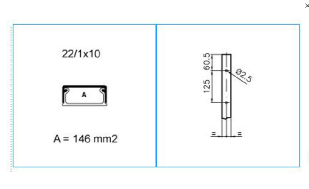 Minicanale monoscomparto con coperchio avvolgente bianco TMU 22/1x10 W Bocchiotti B09608