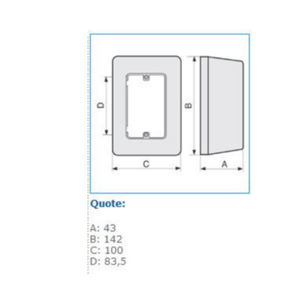 Scatola porta apparecchi universale 3 moduli 43mm linee TMC/TMU bianco SRMN W Bocchiotti B05181