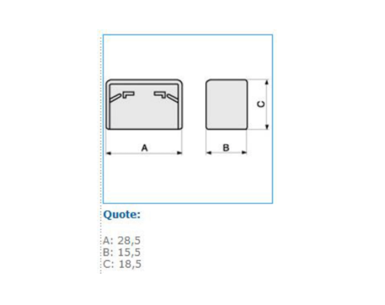 Terminale per minicanali TMC / TMU bianco LM 25x17 W Bocchiotti B05453