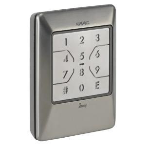 Tastiera a codice wireless per cancelli inox ip54 433 mhz  xkp w 433 404037
