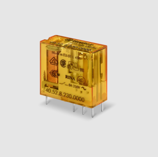 ufeffMini Relu00e8 per Circuito Stampato o Innesto 2 Contatti 8 A, Bobina AC 230 V Finder 405282300000 
