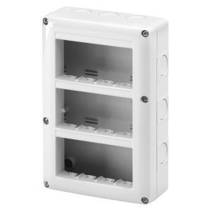 Contenitore per apparecchi system verticale protetto 12 posti modulo 4x3 grigio ral 7035 ip40  gw27024
