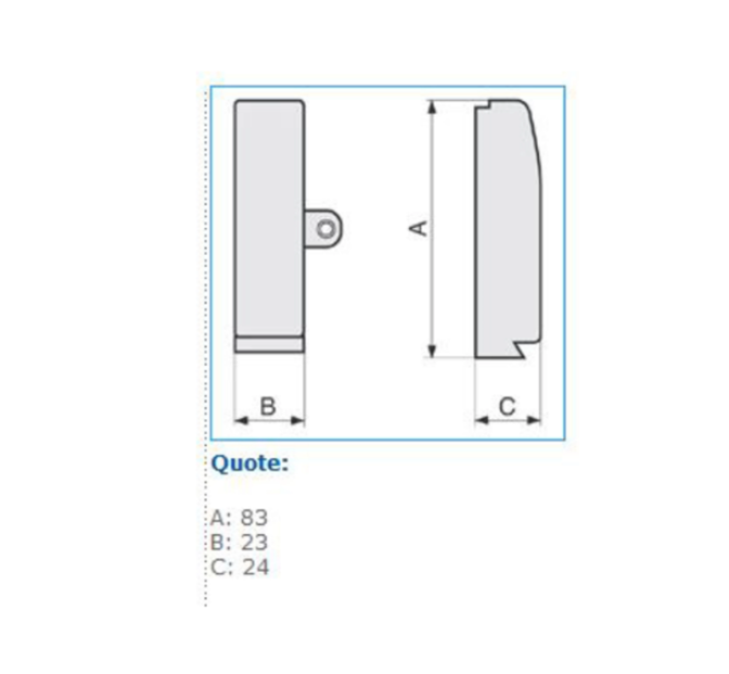 Terminale sinistro per canale battiscopa 81x22mm TBN bianco LSBN WB03276