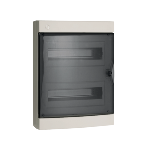 Centralino 24 moduli con portella fumè pablo ip40 design bianco ip40 dsg 24 w  b04086
