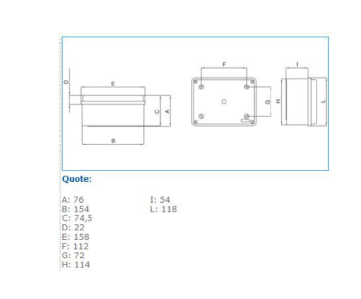Cassetta di derivazione trasparente 150x110x70 viti metalliche IP56 03 TRASP VM Bocchiotti B04853