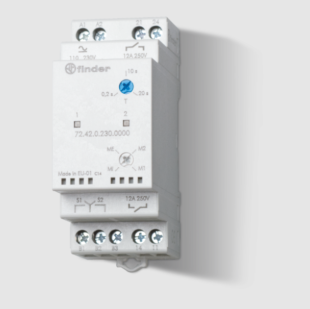 Relu00e8 di Controllo per Alternanza Carichi, 2 NO, 12 A, Alimentazione AC/DC 230 V Finder 724202300000