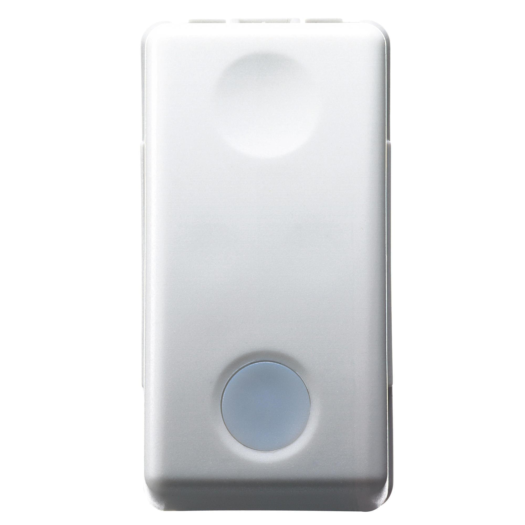 Interruttore unipolare 250V AC 16AX con lente neutra sostituibile luminoso 230 V AC 1 modulo system white Gewiss GW20572
