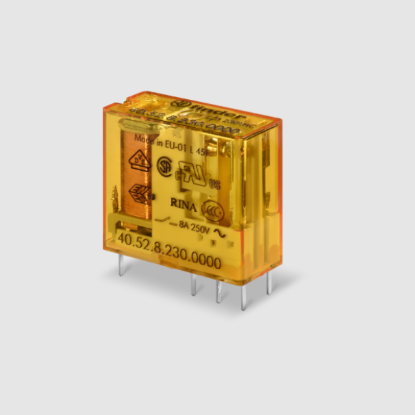 Mini relu00e8 per circuito stampato ed a innesto 2 scambi 8 A Finder 405290120000