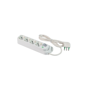 Multipresa omega eco relife 4 prese bipasso it/de 16a cavo 1,5 m con interruttore bianco  47420eco