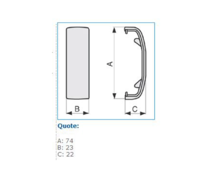 Giunto coperchio per canale cornice TCN bianco GCN W bianco RAL 9001 Bocchiotti B03285