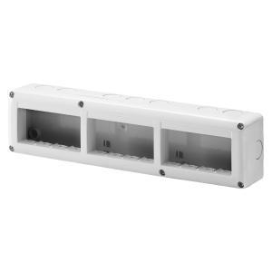Contenitore per apparecchi system orizzontale protetto 12 posti modulo 4x3 grigio ral 7035 ip40  gw27007