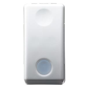 Pulsante unipolare 250v ac na 10a luminoso 230v ac con lente neutra sostituibile 1 modulo system white  gw20515