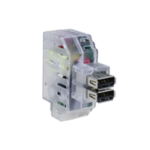 Alimentatore da incasso keystone 2 prese usb-a 5v 2,4a grigio trasparente  82892