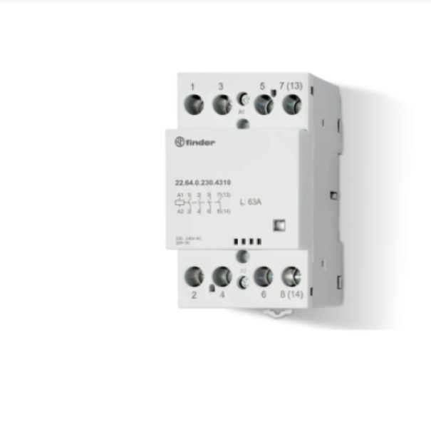 Contattore Modulare 63A 4NO 230V AC/DC con Indicatore LED Finder 226400244310