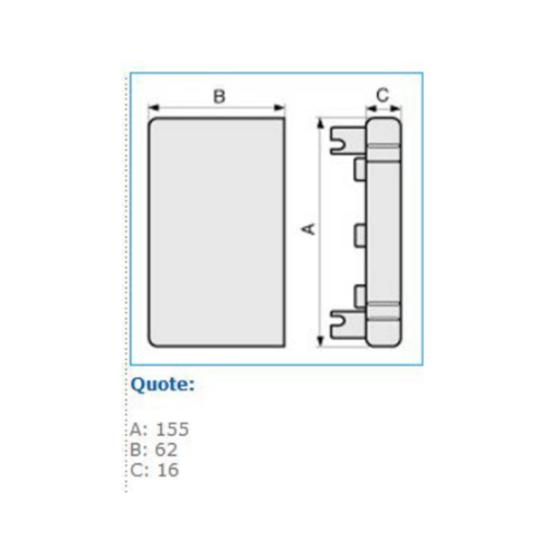Terminale per canali linee TA-N / TA-EN bianco LAN 150x60 mm W Bocchiotti B02256