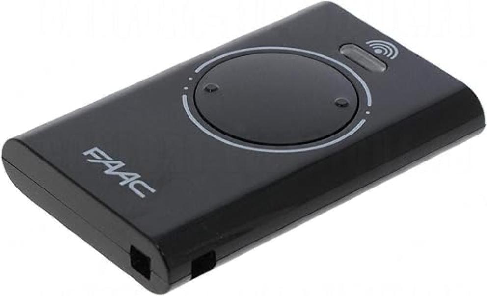 telecomando FAAC XT2 433 MHz nero design compatto e moderno per sistemi di accesso automatici