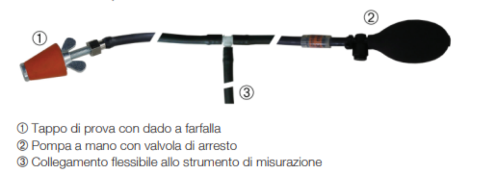 Kit di pressione in tubi in silicone e pompa per testare la linea del gas Testo 240554 1213
