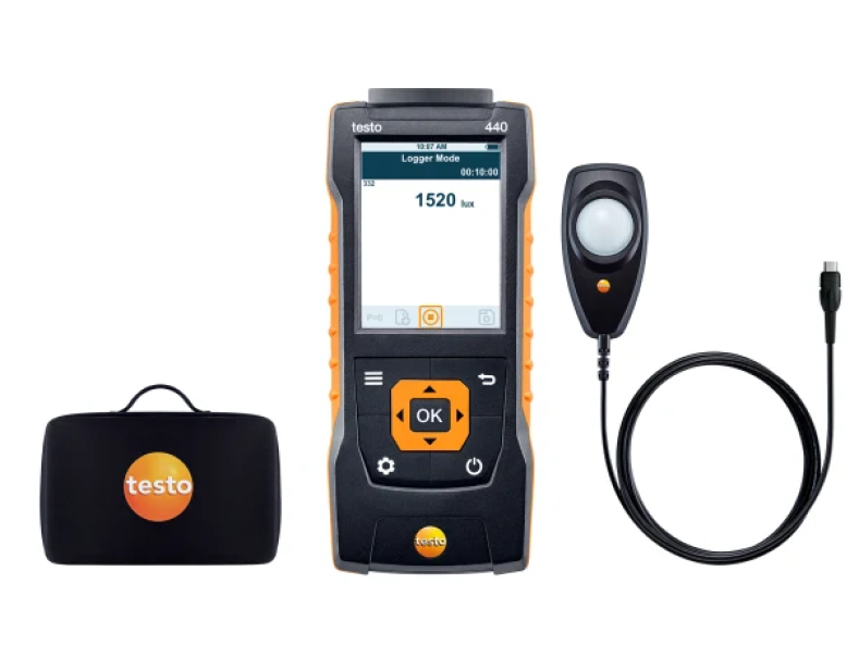 Kit Luxometro Testo 440 strumento portatile per misurazione illuminanza codice 0563u202f4402