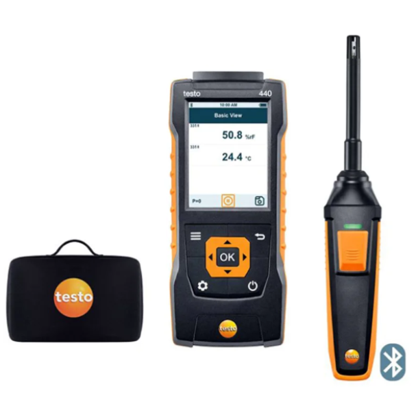 Kit Umiditu00e0 Testo 440 con sonda Bluetooth e strumento multifunzione codice 0563 4404
