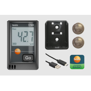 Mini data logger per temperatura e umidità con usb-c e software pc 174 h  0572 1741 02