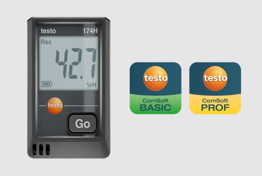 Mini data logger per temperatura e umiditu00e0 con USB-C e software PC 174 H Testo 0572 1741 02