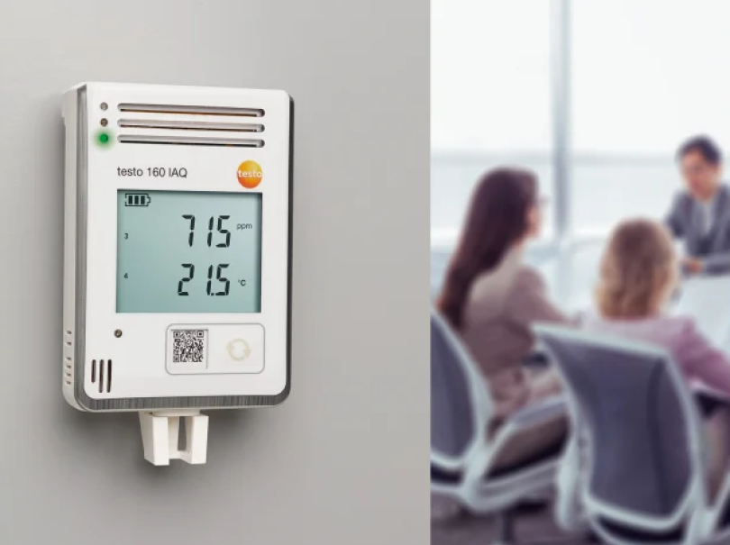 Data logger WiFi con display e sensori integrati per temperatura, umiditu00e0, CO2 e pressione atmosferica 160 IAQ Testo 0572 2014