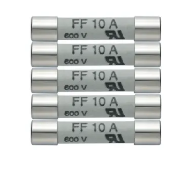 Kit di 5 fusibili di ricambio 10A 600V per 760-1 2 Testo 0590 0005