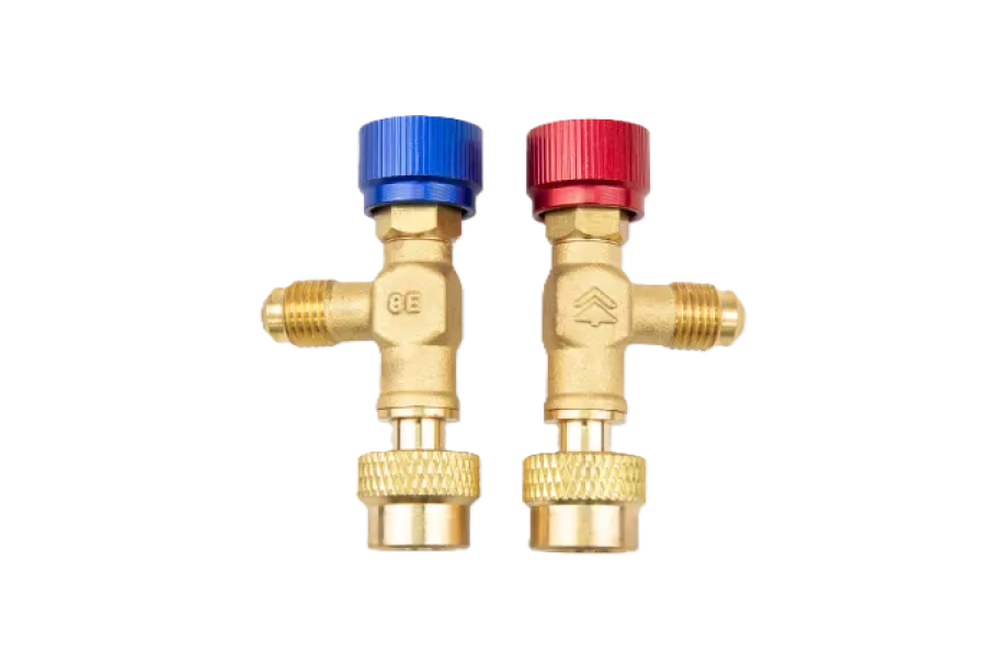 Valvola di chiusura Testo 0554 3112 Adattatore 1/4 SAE maschio a 5/16 SAE femmina per impianti HVAC/R Testo 0554 3112