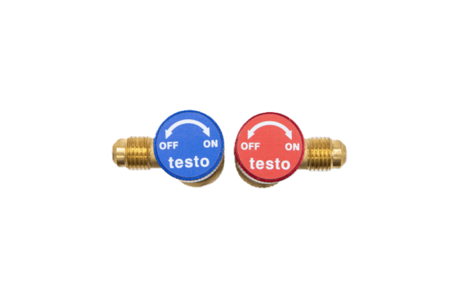 Valvola di chiusura Testo 0554 3112 Adattatore 1/4 SAE maschio a 5/16 SAE femmina per impianti HVAC/R Testo 0554 3112