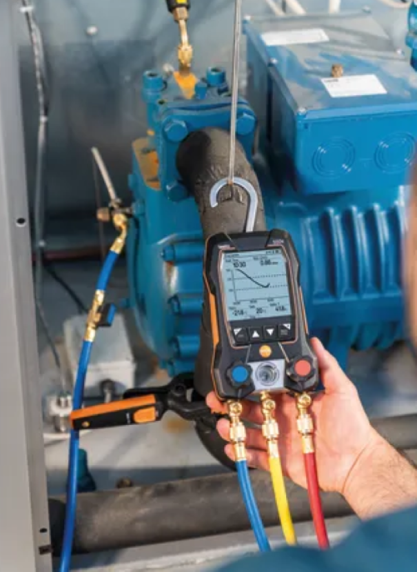 Kit Smart HVAC Testo 550s Manifold Digitale 2 Vie con Bluetooth e 2 Termometri a Pinza Wireless per Impianti di Refrigerazione e Climatizzazione Testo 0564 5502 