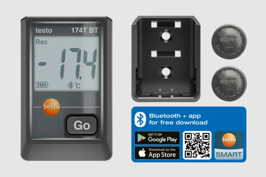 Mini data logger di temperatura con Bluetooth e connessione allu2019app 174 T BT Testo 0572 1742 02