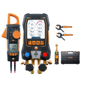 Kit smart vuoto 558s manifold digitale 4 vie con touchscreen, sonde wireless, pinza amperometrica e compatibilità a2l/a3 per impianti hvac/r  0564 5584