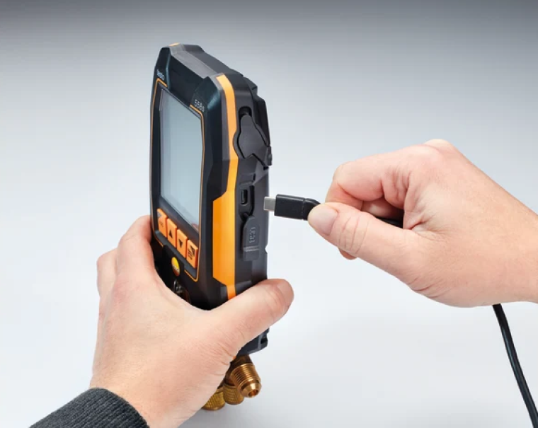 Kit Smart Vuoto 558s Manifold Digitale 4 Vie con Touchscreen, Sonde Wireless, Pinza Amperometrica e Compatibilitu00e0 A2L/A3 per Impianti HVAC/R Testo 0564 5584