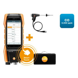 Analizzatore di combustione  300 next level kit 1  sensori oz/co fino a 4.000 ppm, display touch hd, connettività bluetooth e valigetta per impianti hvac  0564 3002 70