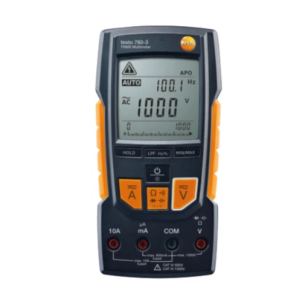 Multimetro Digitale Professionale Tipo 760-3  True RMS, 1000V, CAT IV, Misura Temperatura e Filtro Passa-Basso Testo 0590 7603