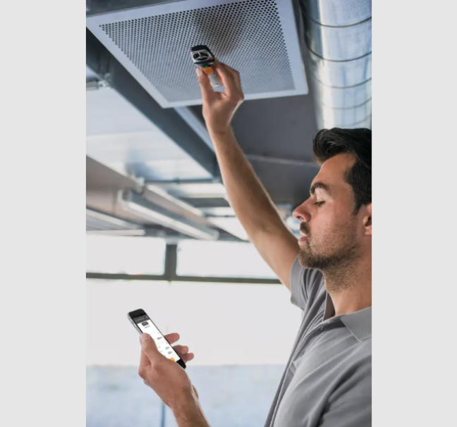 Anemometro a Elica Bluetooth 410i Misura Velocitu00e0 Aria, Portata e Temperatura con App Testo 0560 1410