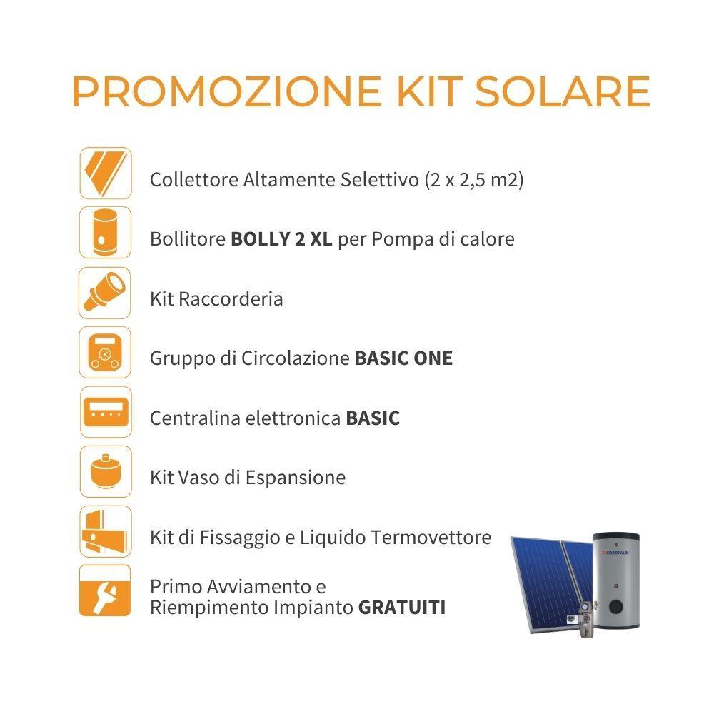 Sistema termico solare a circolazione forzata tetto a falda 5mq 300 litri Eco Basic B2 XL Cordivari 3410316618281
