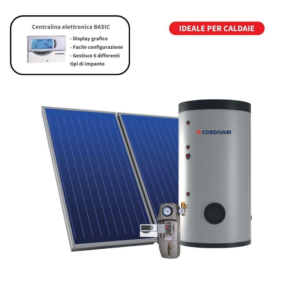 Sistema termico solare a circolazione forzata tetto a falda 5,4mq 300 litri Eco Basic B2 Cordivari 3410316618356