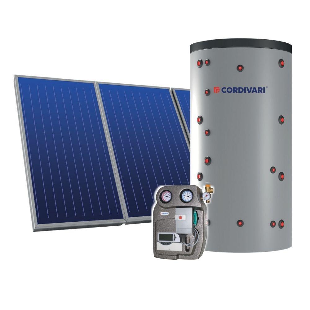 Sistema termico solare a circolazione forzata tetto a falda 7,5mq 500 litri Eco Basic Habitat Cordivari 3410316613470