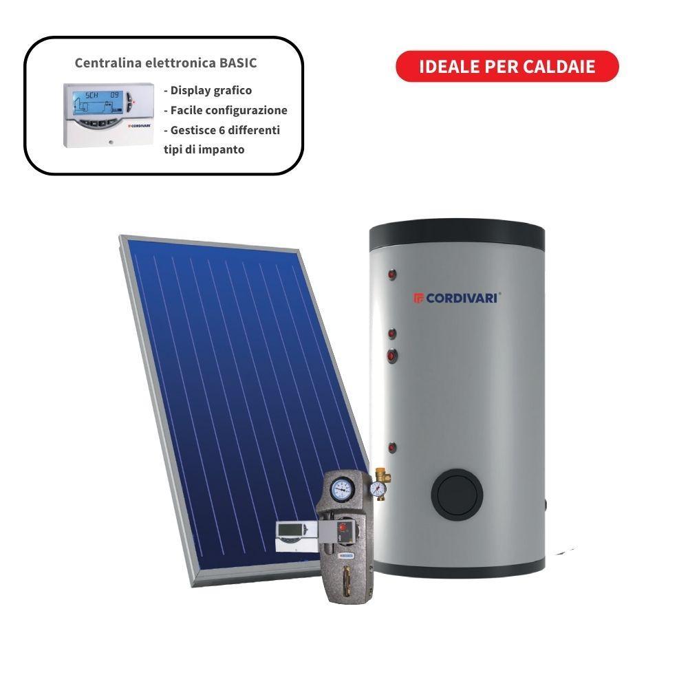 Sistema termico solare a circolazione forzata tetto a falda 2,5mq 200 litri Eco Basic B2 Cordivari 3410316618690